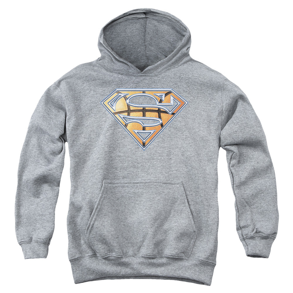 Superman - Basketball Shield - Youth Pull-over Hoodie - Heather