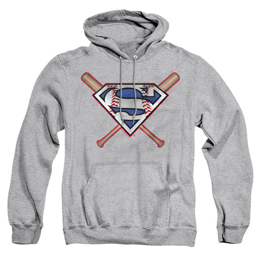 Superman - Crossed Bats - Adult Pull-over Hoodie - Athletic Heather