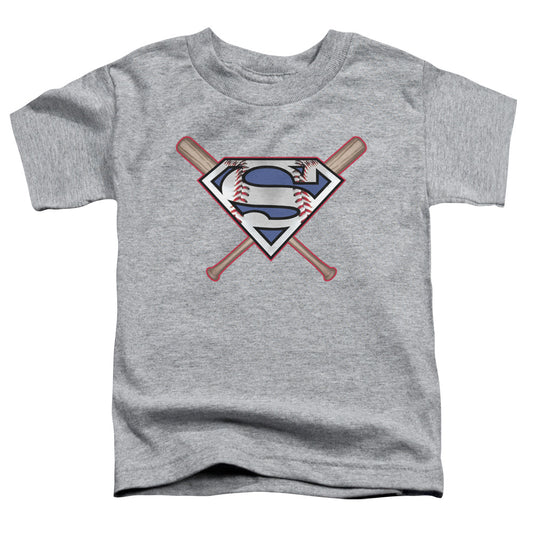 Superman - Crossed Bats - Short Sleeve Toddler Tee - Athletic Heather T-shirt