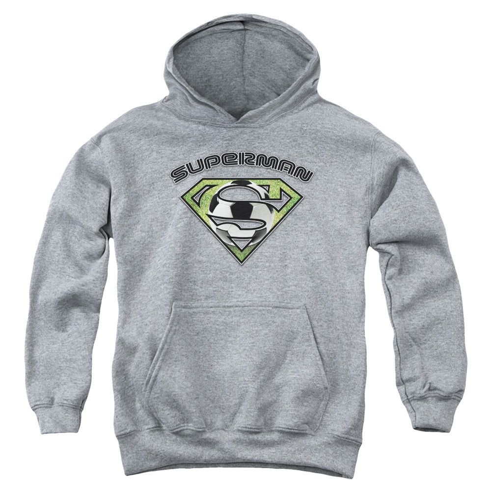 Superman - Soccer Shield - Youth Pull-over Hoodie - Heather