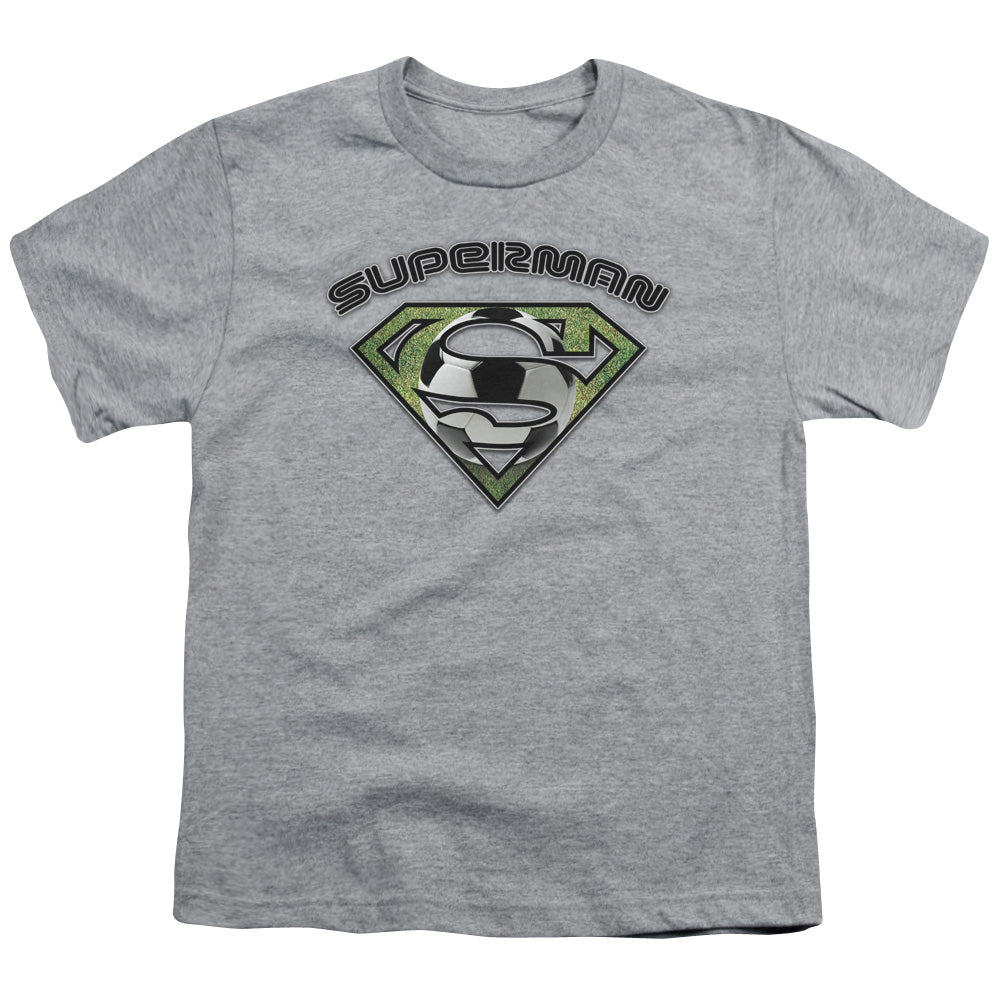 Superman - Soccer Shield - Short Sleeve Youth 18/1 - Athletic Heather T-shirt