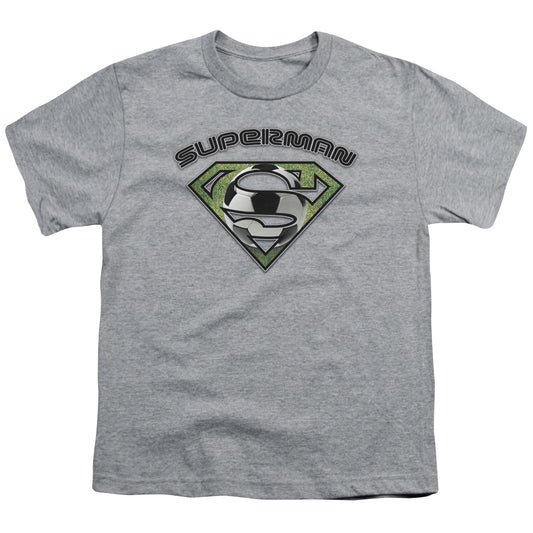 Superman - Soccer Shield - Short Sleeve Youth 18/1 - Athletic Heather T-shirt