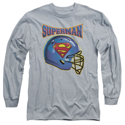Superman - Helmet - Long Sleeve Adult 18/1 - Athletic Heather T-shirt