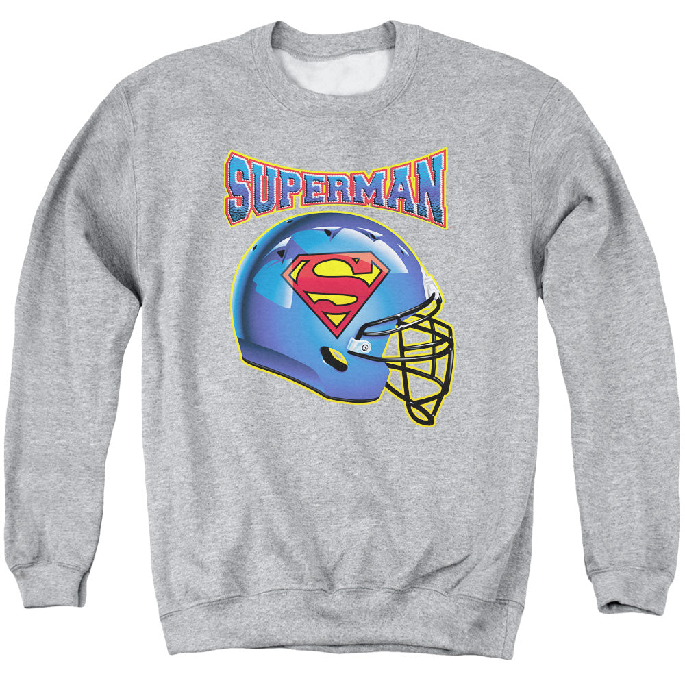 Superman - Helmet - Adult Crewneck Sweatshirt - Athletic Heather