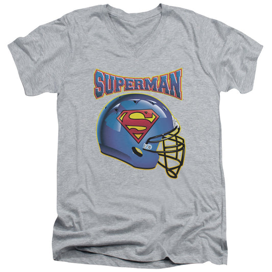 SUPERMAN HELMET - S/S ADULT V-NECK - ATHLETIC HEATHER T-Shirt