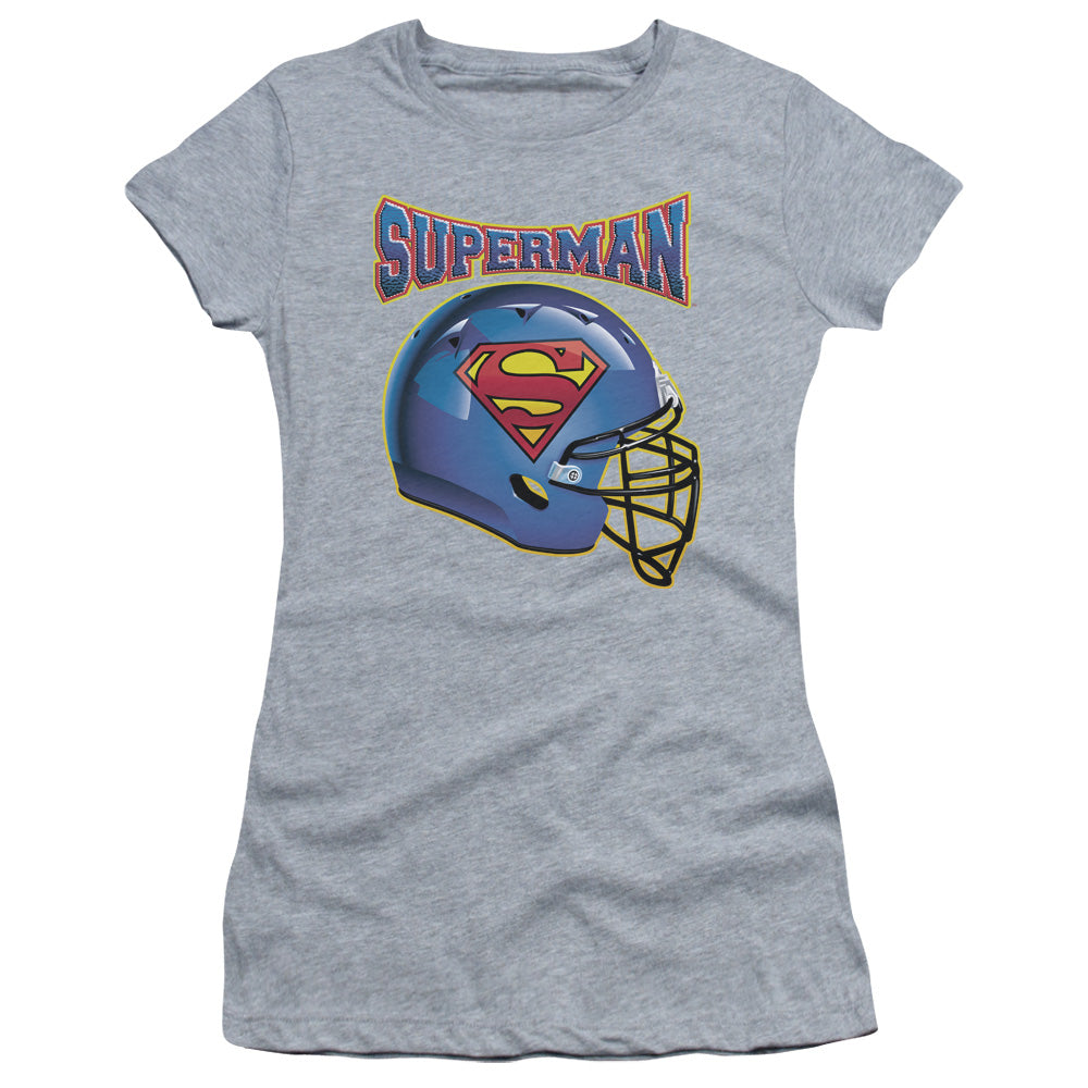Superman - Helmet - Short Sleeve Junior Sheer - Athletic Heather T-shirt