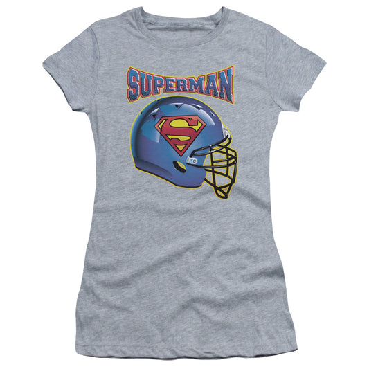 Superman - Helmet - Short Sleeve Junior Sheer - Athletic Heather T-shirt