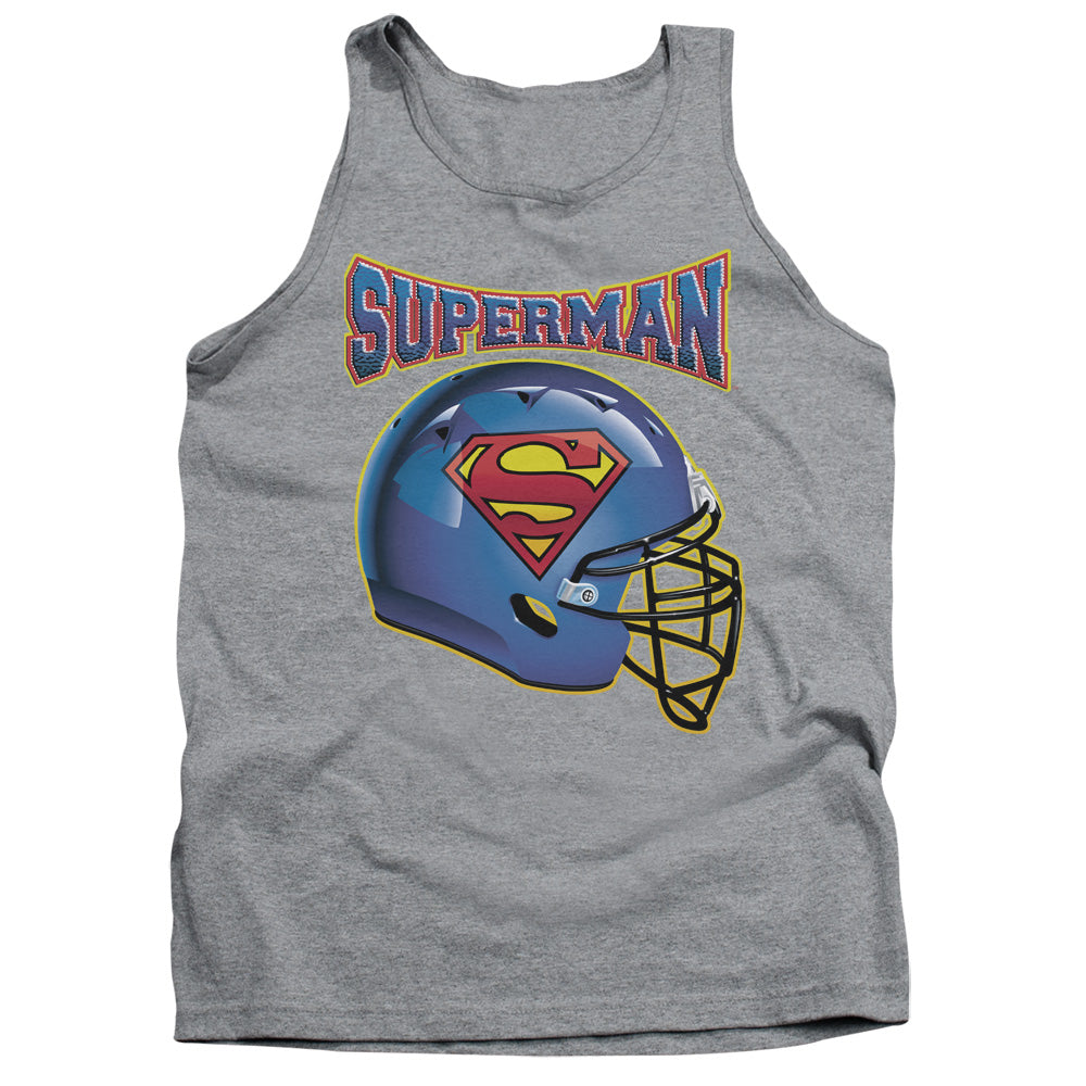 Superman - Helmet - Adult Tank - Athletic Heather