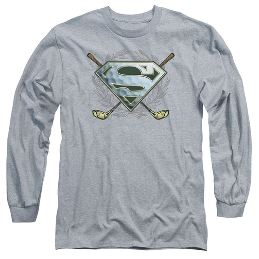 Superman - Fore! - Long Sleeve Adult 18/1 - Athletic Heather T-shirt