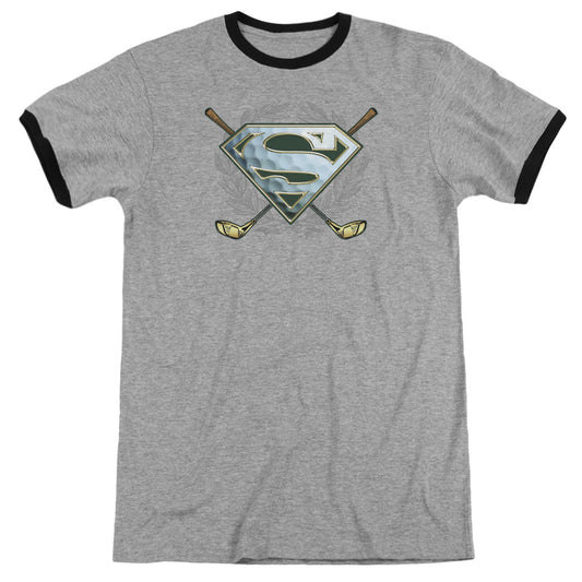 Superman - Fore! - Adult Ringer - Heather/black