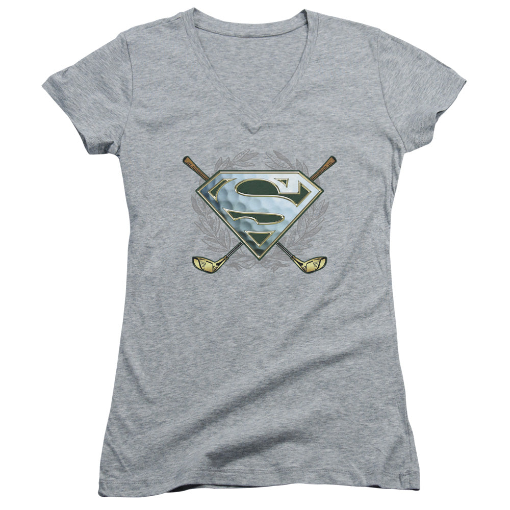 Superman - Fore! - Junior V-neck - Athletic Heather