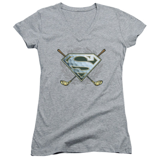 Superman - Fore! - Junior V-neck - Athletic Heather