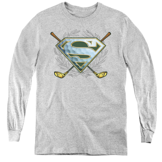 Superman - Fore! - Youth Long Sleeve Tee - Athletic Heather