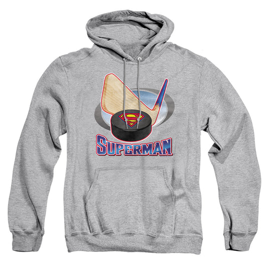 Superman - Hockey Stick - Adult Pull-over Hoodie - Athletic Heather