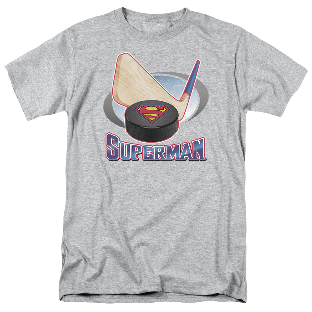 Superman - Hockey Stick - Short Sleeve Adult 18/1 - Athletic Heather T-shirt
