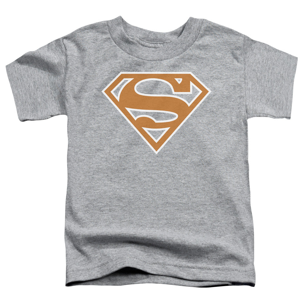 Superman - Burnt Orange&white Shield - Short Sleeve Toddler Tee - Athletic Heather T-shirt