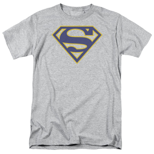 Superman - Maize & Blue Shield - Short Sleeve Adult 18/1 - Athletic Heather T-shirt