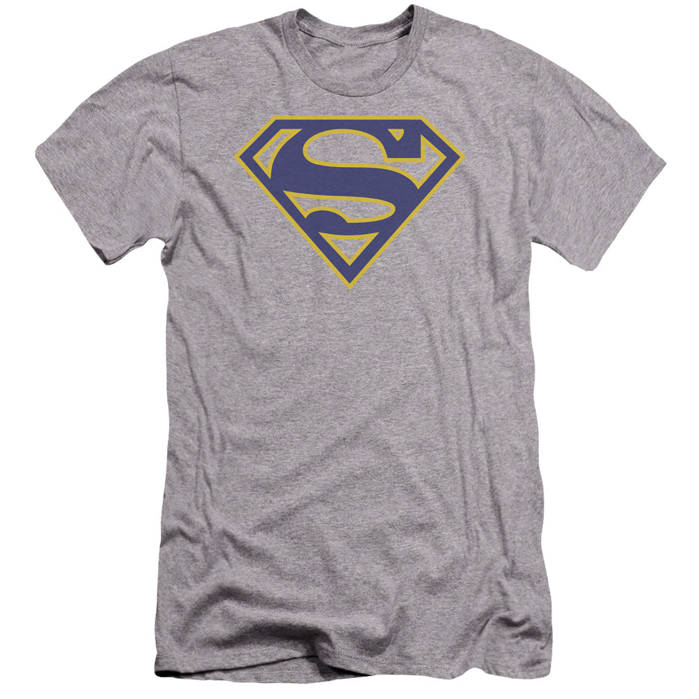Superman - Maize & Blue Shield-premuim Canvas Adult Slim Fit 30/1 - Athletic Heather