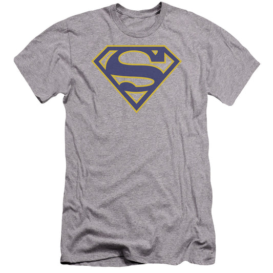 Superman - Maize & Blue Shield-premuim Canvas Adult Slim Fit 30/1 - Athletic Heather