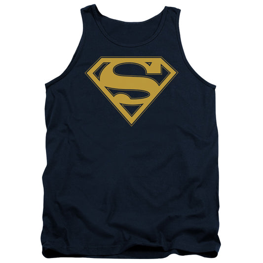 Superman - Maize & Blue Shield - Adult Tank - Navy