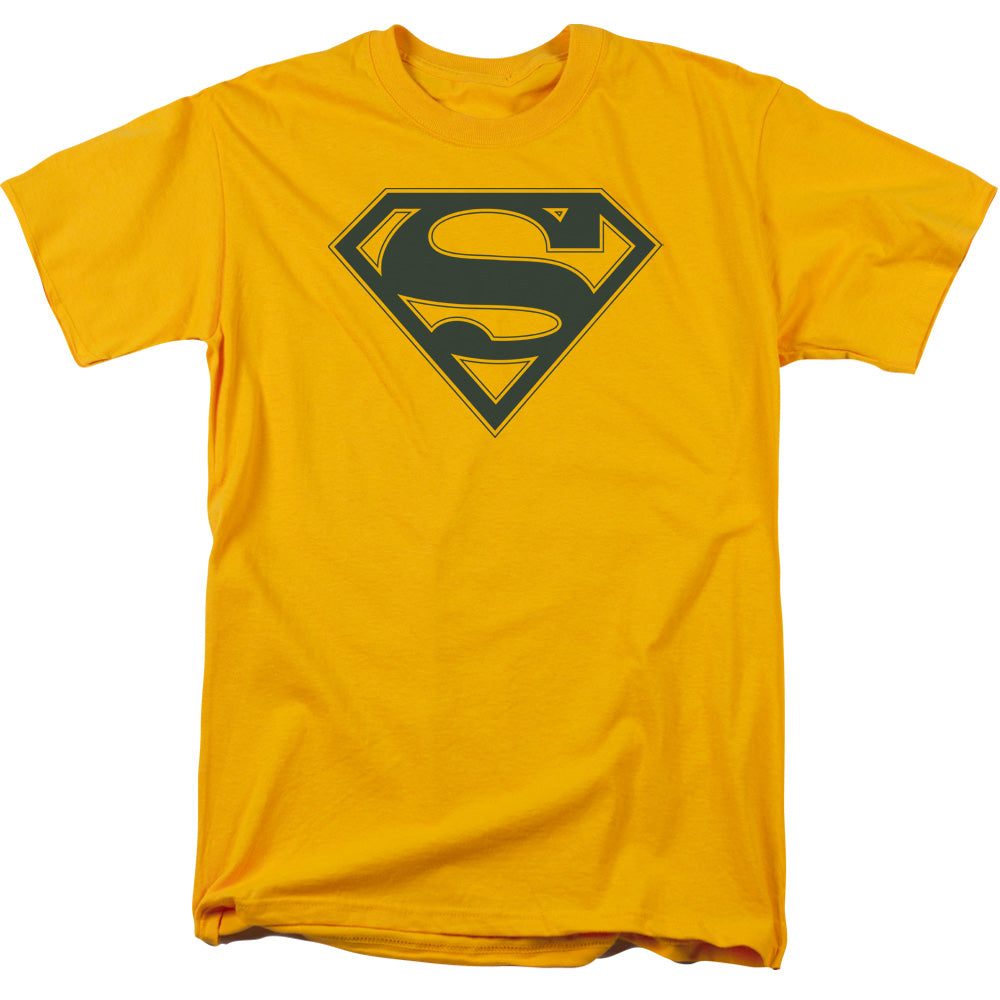Superman - Navy & Gold Shield - Short Sleeve Adult 18/1 - Gold T-shirt
