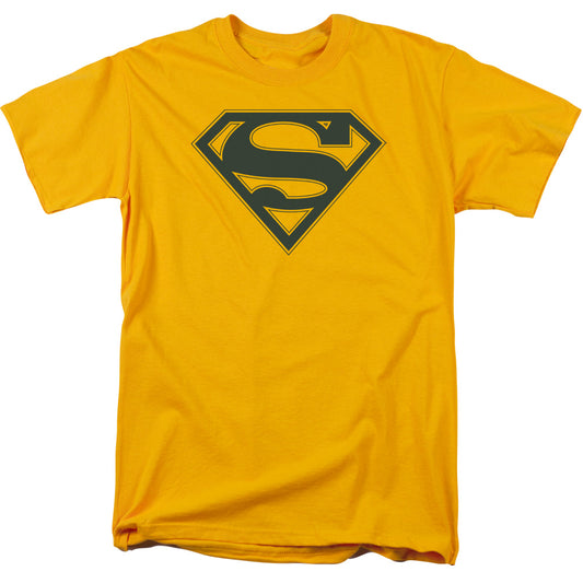 Superman - Navy & Gold Shield - Short Sleeve Adult 18/1 - Gold T-shirt