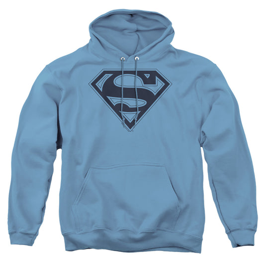 Superman Blue&navy Shield - Adult Pull-over Hoodie - Carolina Blue