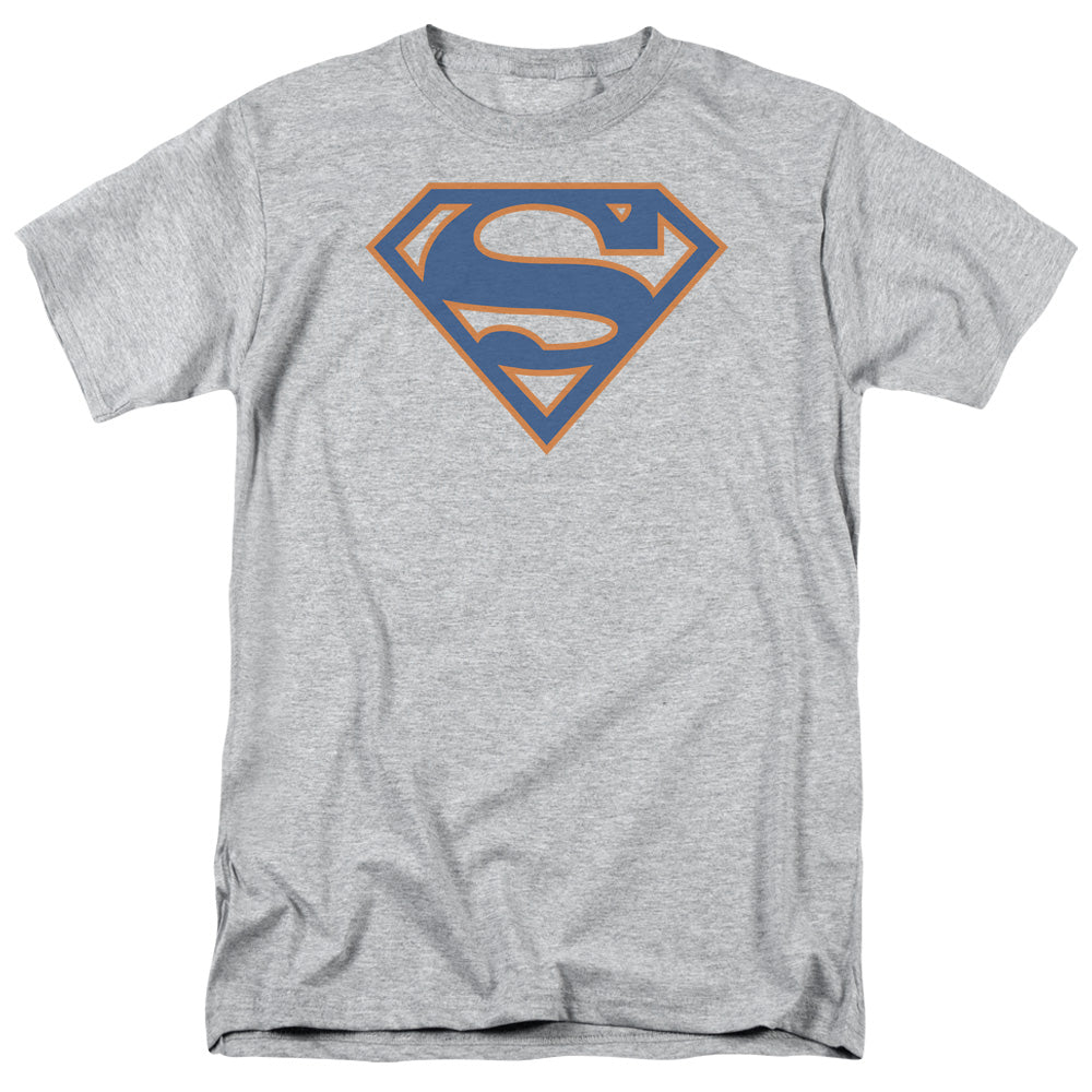 Superman - Blue & Orange Shield - Short Sleeve Adult 18/1 - Athletic Heather T-shirt