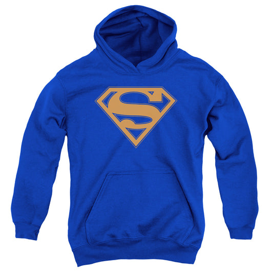 Superman - Blue & Orange Shield - Youth Pull-over Hoodie - Royal Blue