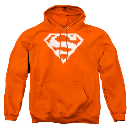 Superman - Orange & White Shield - Adult Pull-over Hoodie - Orange