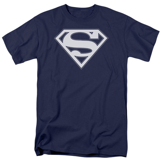 Superman - Navy & White Shield - Short Sleeve Adult 18/1 - Navy T-shirt