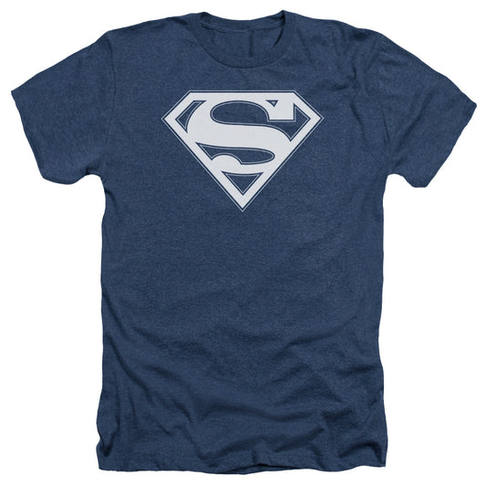 Superman - Navy & White Shield - Adult Heather - Navy