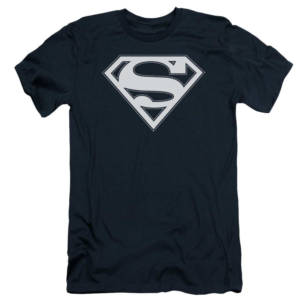 Superman - Navy & White Shield - Short Sleeve Adult 30/1 - Navy T-shirt