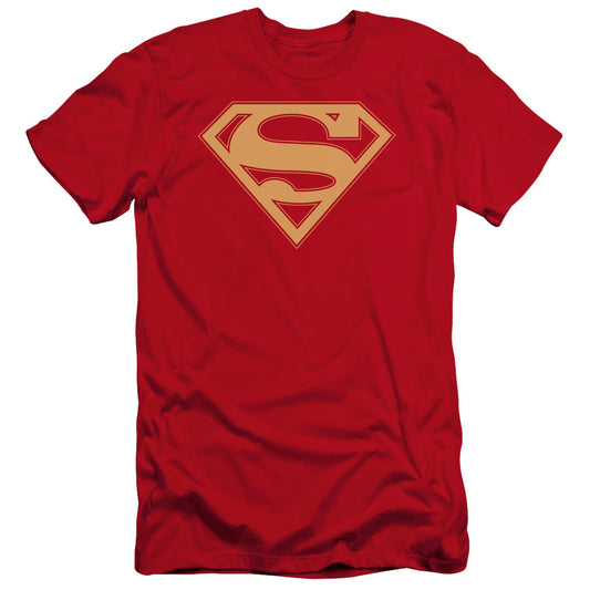 Superman - Red & Gold Shield-premuim Canvas Adult Slim Fit 30/1 - Red