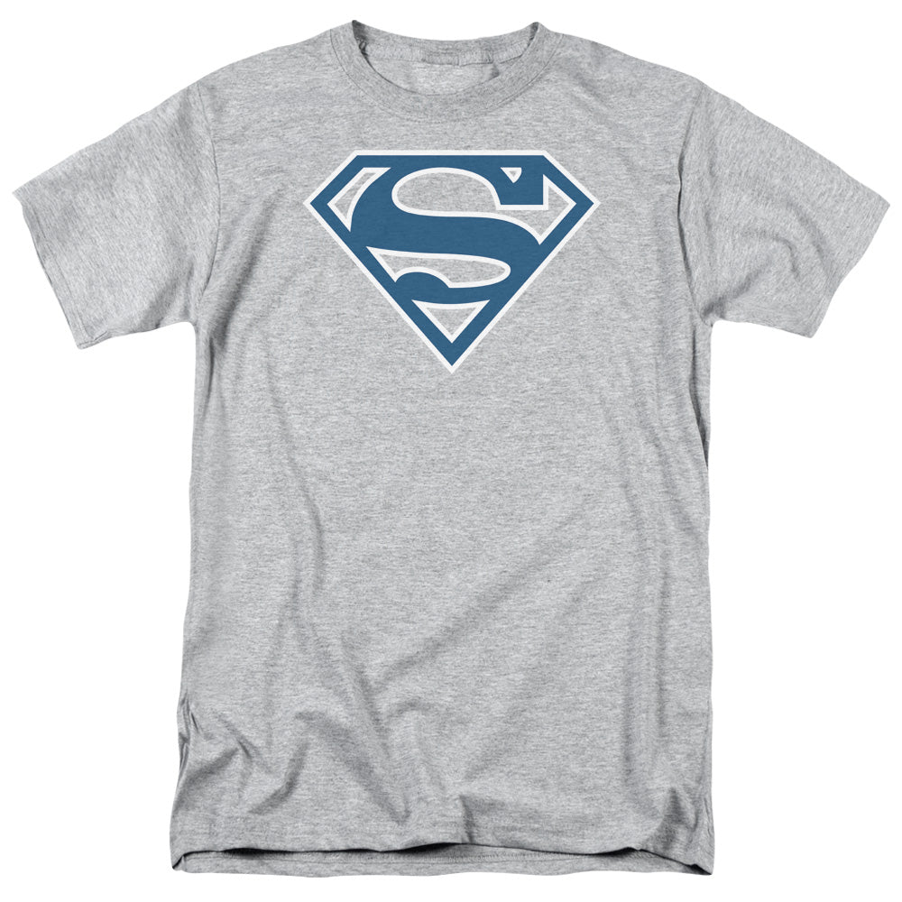 Superman - Blue & White Shield - Short Sleeve Adult 18/1 - Athletic Heather T-shirt