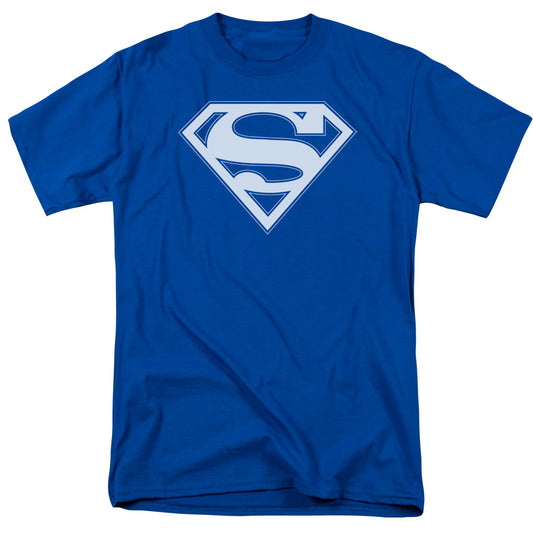 Superman - Blue & White Shield - Short Sleeve Adult 18/1 - Royal Blue T-shirt
