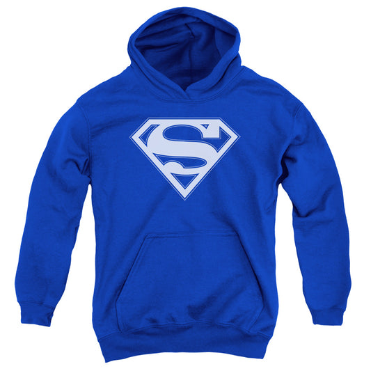 Superman - Blue & White Shield - Youth Pull-over Hoodie - Royal Blue