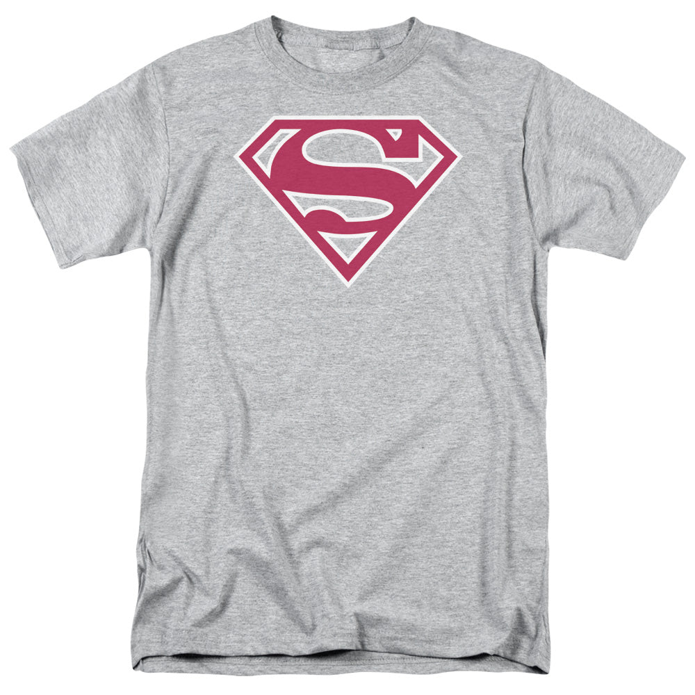 Superman - Red & White Shield - Short Sleeve Adult 18/1 - Athletic Heather T-shirt