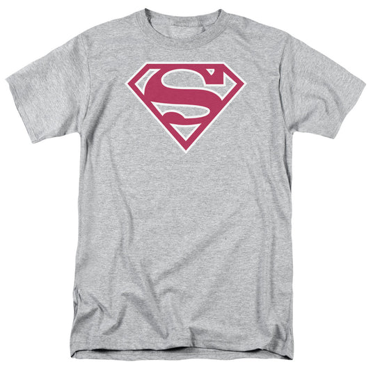 Superman - Red & White Shield - Short Sleeve Adult 18/1 - Athletic Heather T-shirt