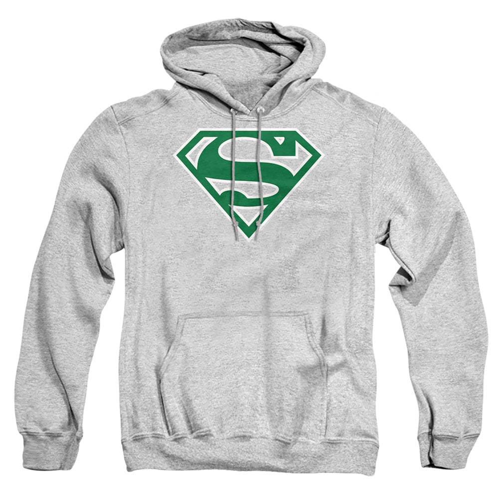 Superman Green &amp; White Shield-adult Pull-over