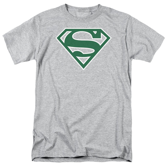Superman - Green & White Shield - Short Sleeve Adult 18/1 - Athletic Heather T-shirt