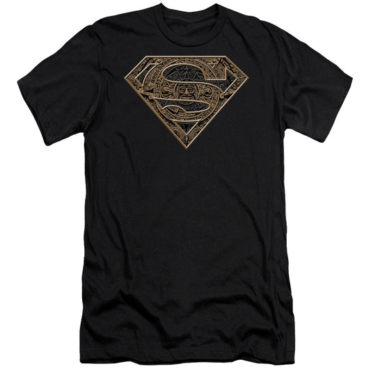 Superman - Aztec Shield - Short Sleeve Adult 30/1 - Black T-shirt