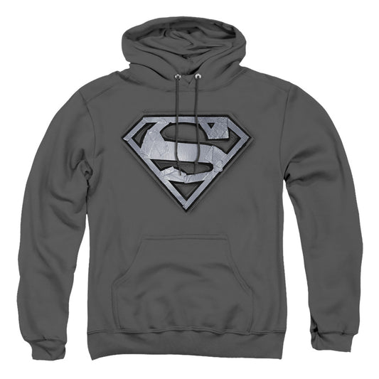 Superman - Duct Tape Shield - Adult Pull-over Hoodie - Charcoal