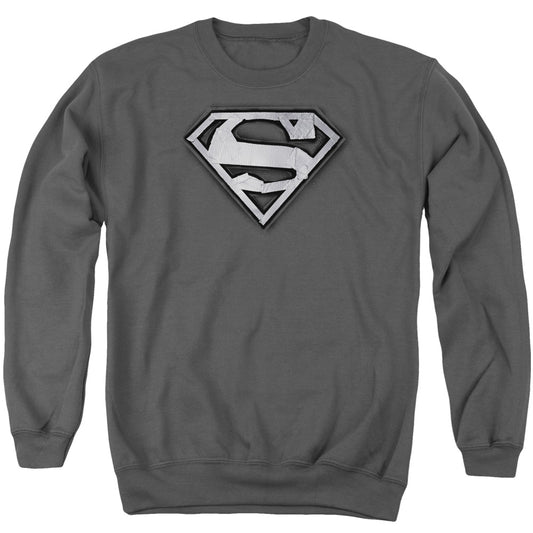 Superman - Duct Tape Shield - Adult Crewneck Sweatshirt - Charcoal