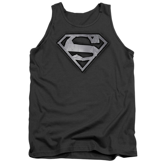 Superman - Duct Tape Shield - Adult Tank - Charcoal