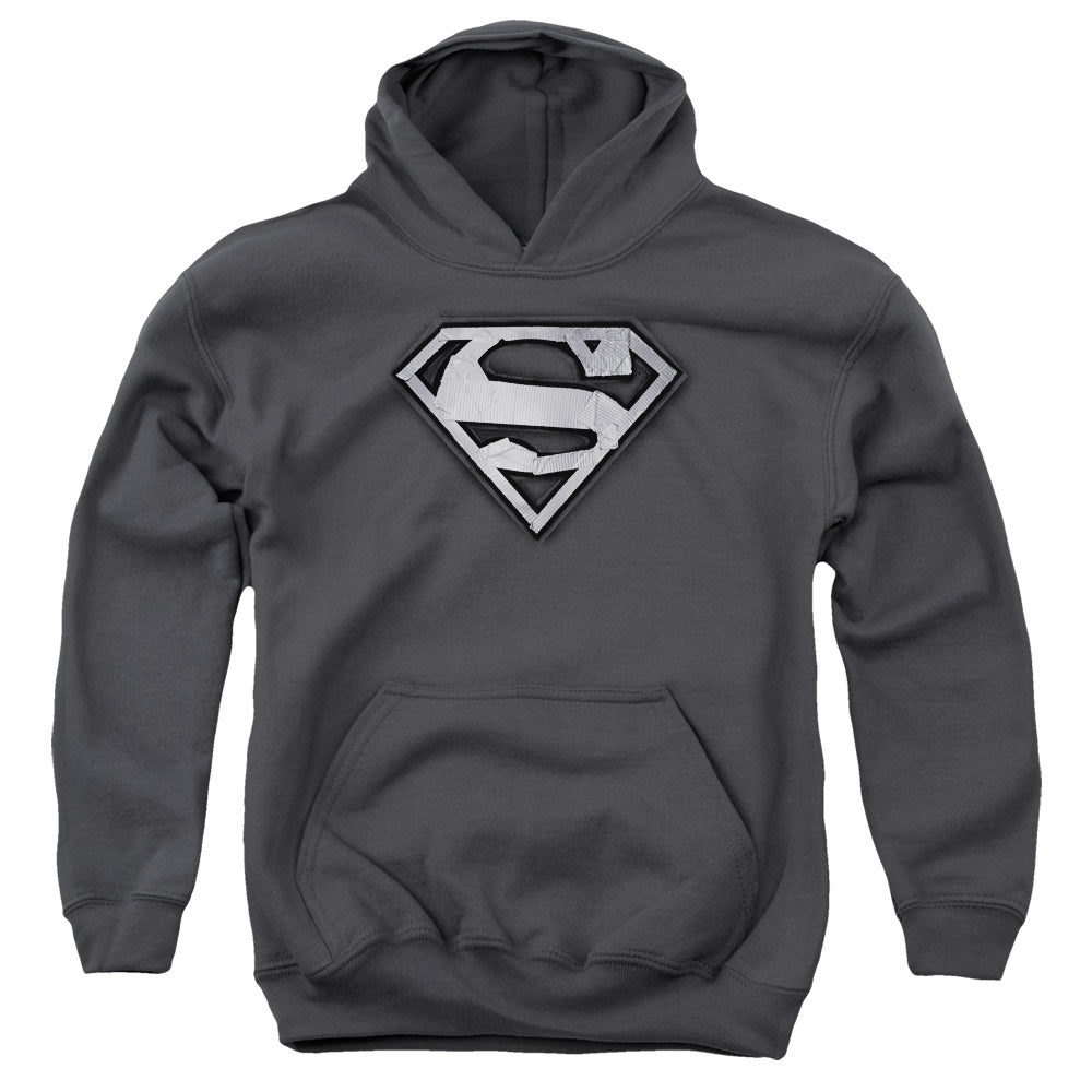 Superman - Duct Tape Shield - Youth Pull-over Hoodie - Charcoal