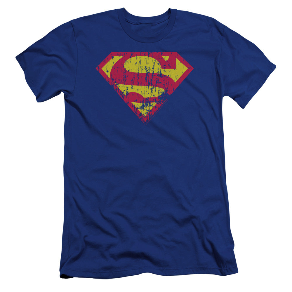 Superman - Classic Logo Distressed-premuim Canvas Adult Slim Fit 30/1 - Royal Blue