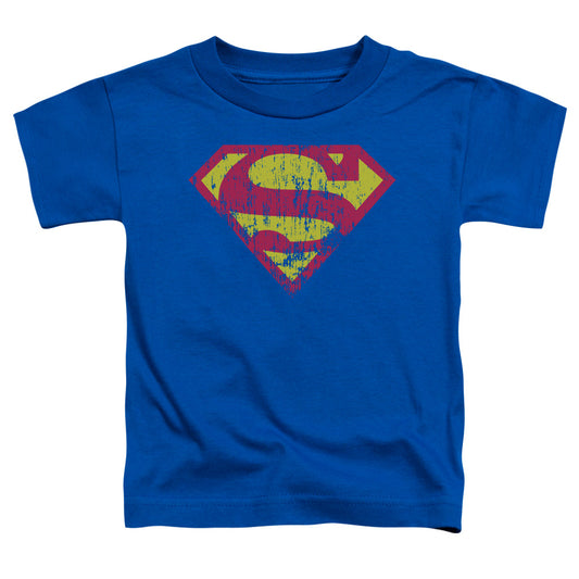 SUPERMAN CLASSIC LOGO DISTRESSED - S/S TODDLER TEE - ROYAL BLUE - T-Shirt