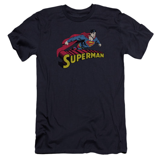 Superman - Flying Over-premuim Canvas Adult Slim Fit 30/1 - Navy