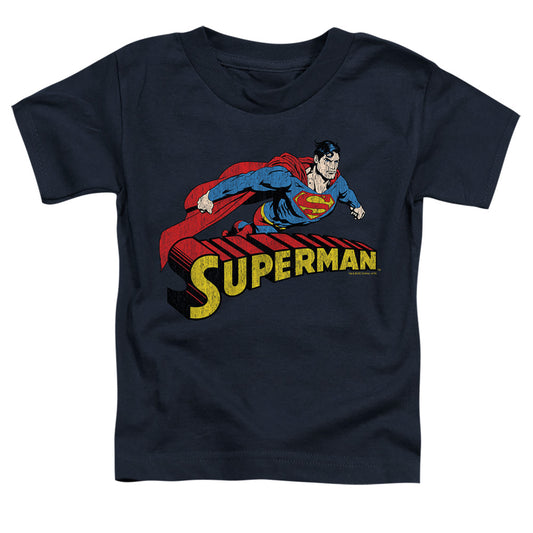 Superman - Flying Over - Short Sleeve Toddler Tee - Navy T-shirt